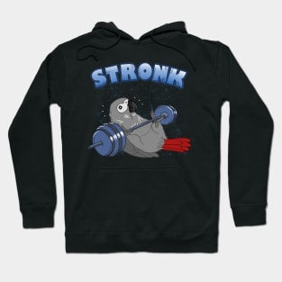 Stronk African grey parrot Fitness Birb Workout Hoodie